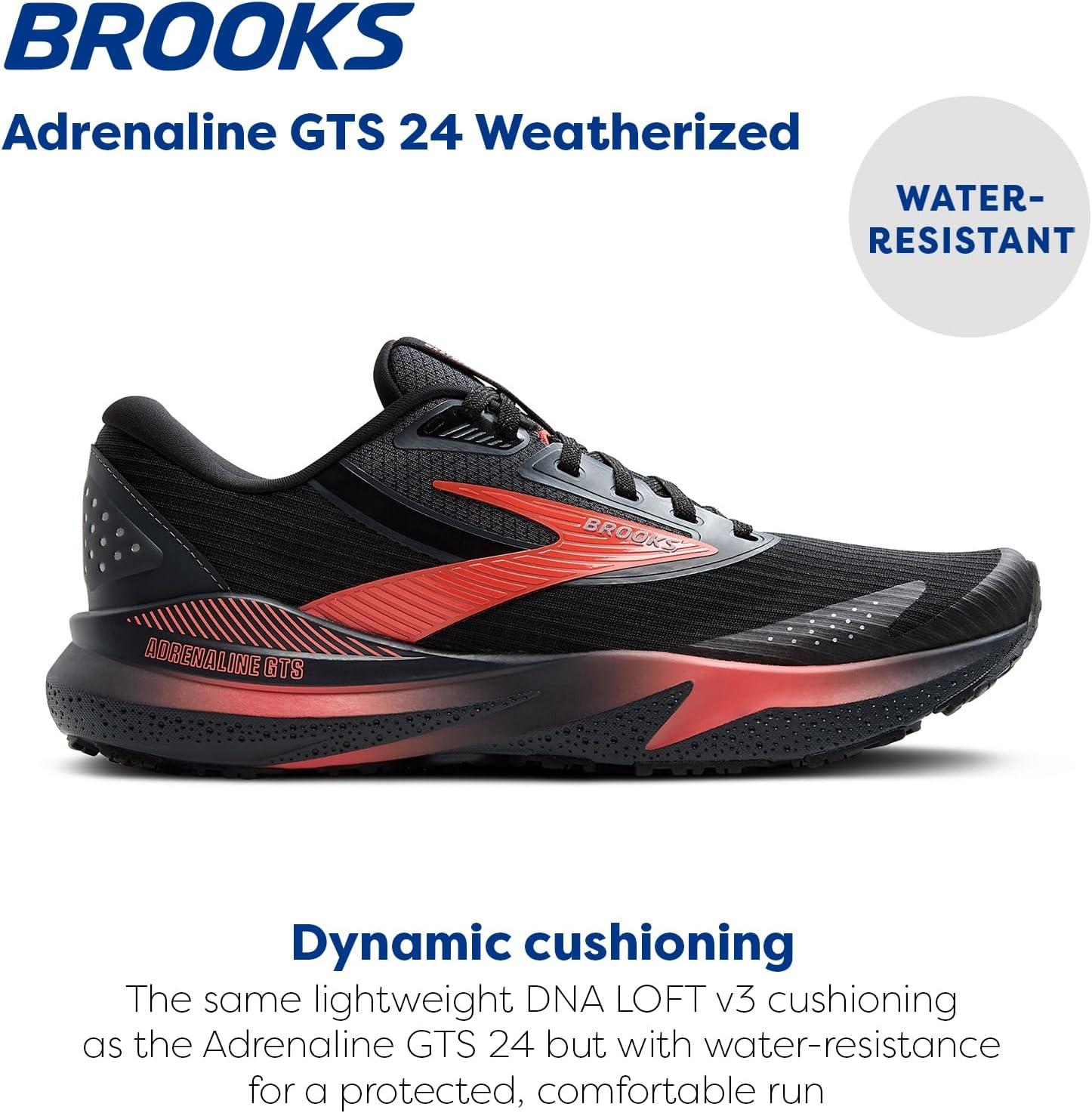 imageBrooks Womens Adrenaline GTS 24 Supportive Running ShoeBlackEbonyHot Coral