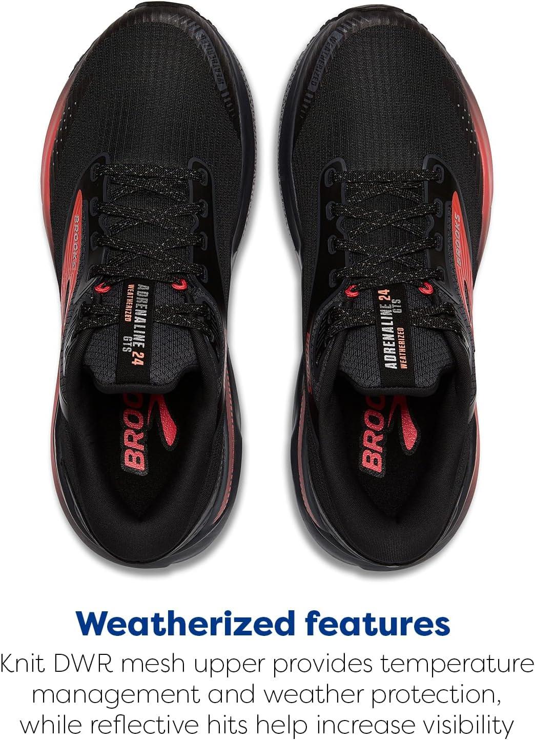 imageBrooks Womens Adrenaline GTS 24 Supportive Running ShoeBlackEbonyHot Coral
