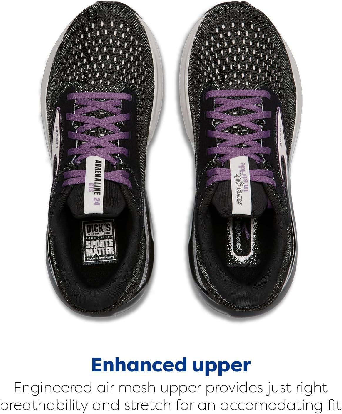 imageBrooks Womens Adrenaline GTS 24 Supportive Running ShoeBlackLilacMontana