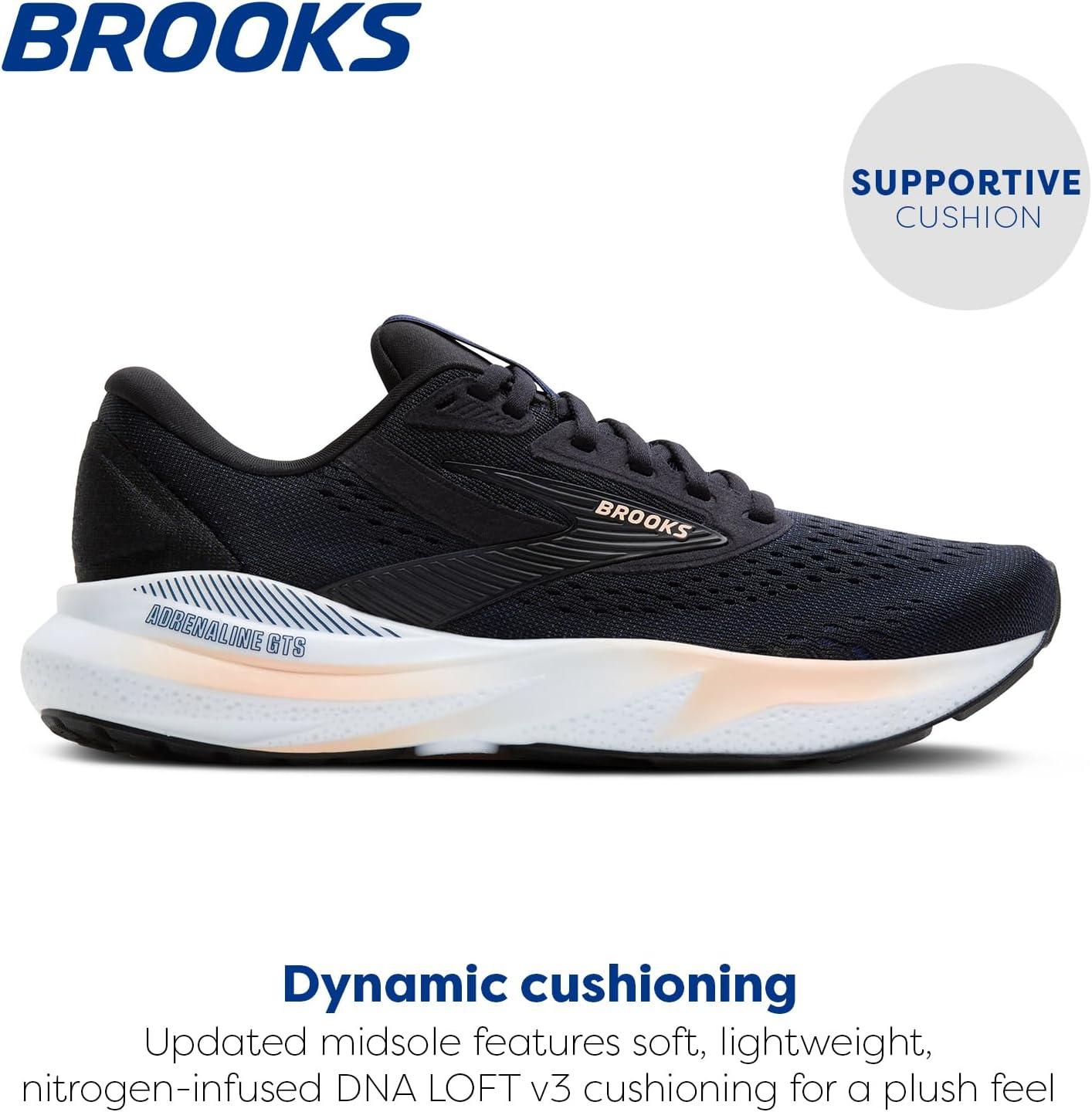 imageBrooks Womens Adrenaline GTS 24 Supportive Running ShoeBlackPeachPeacoat