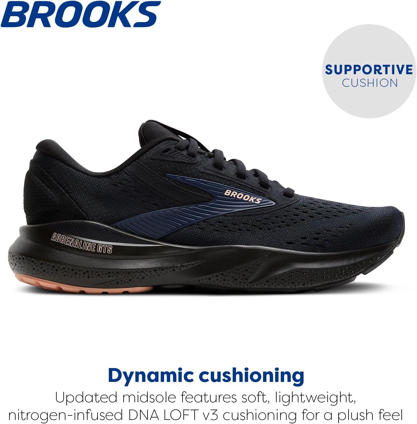 imageBrooks Womens Adrenaline GTS 24 Supportive Running ShoeBlackPeacoatPeach