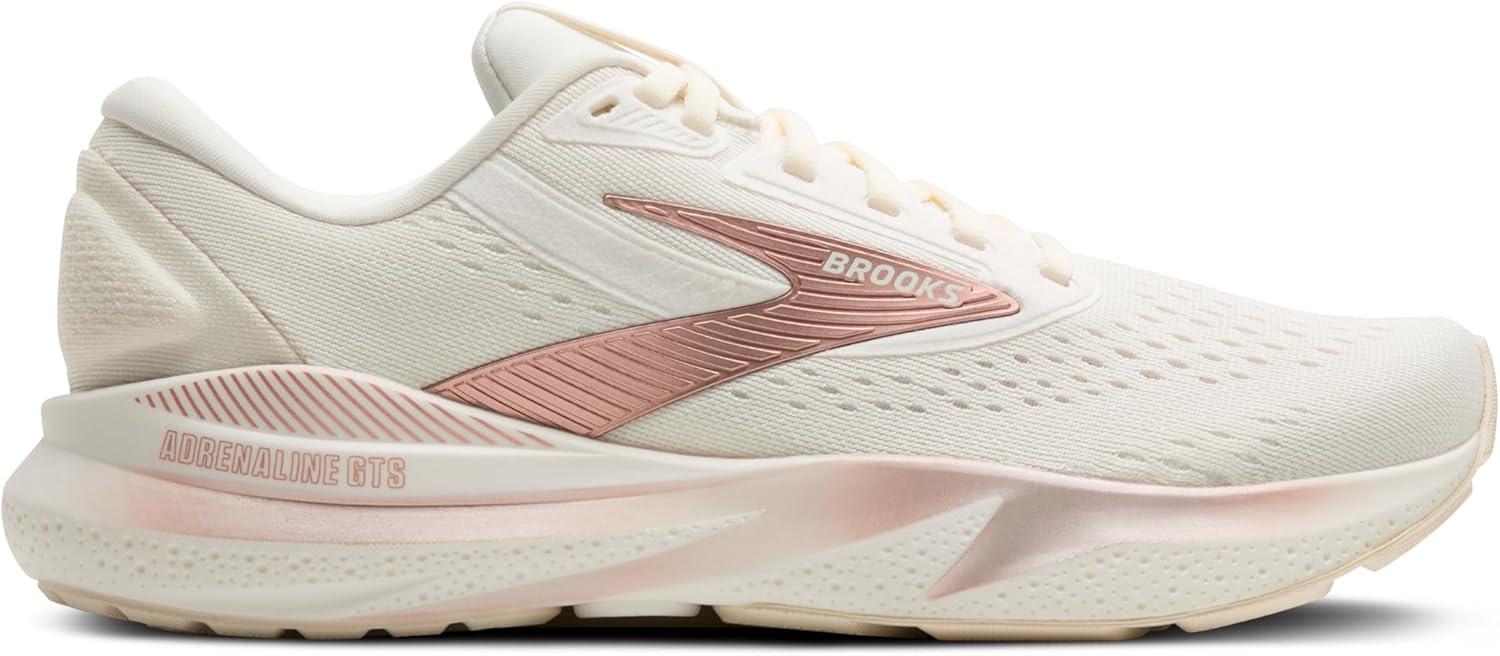 imageBrooks Womens Adrenaline GTS 24 Supportive Running ShoeCoconutRose GoldWhite