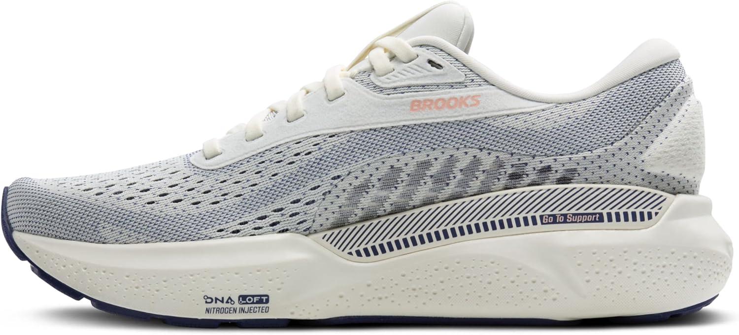 imageBrooks Womens Adrenaline GTS 24 Supportive Running ShoeGreyBlue RibbonPeach
