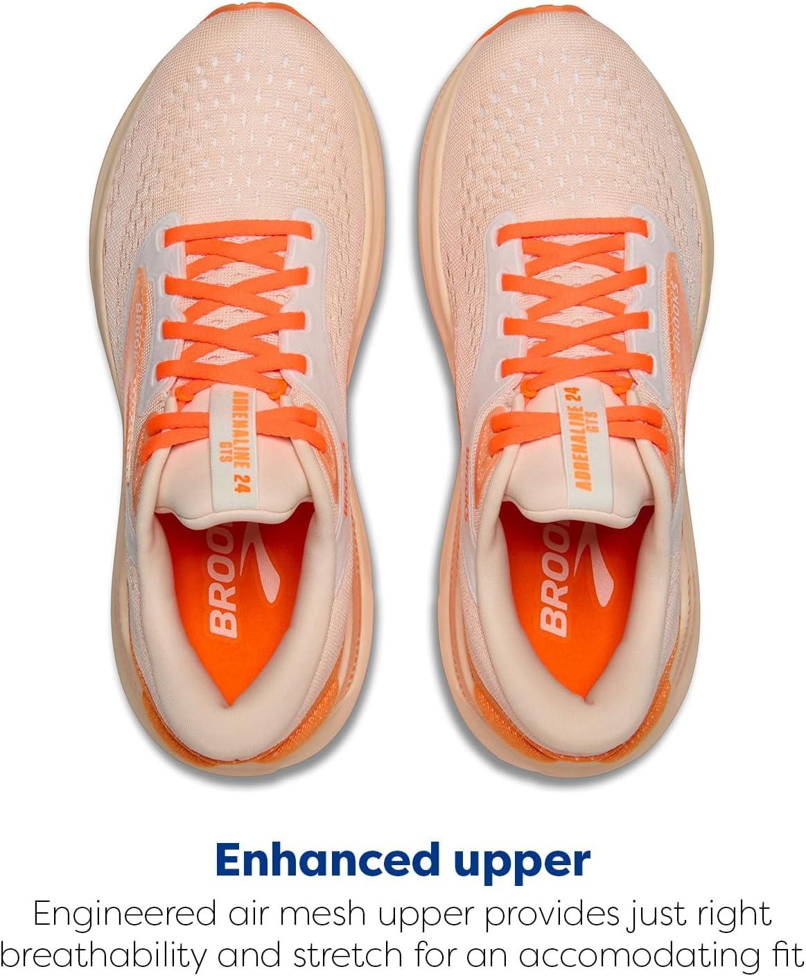 imageBrooks Womens Adrenaline GTS 24 Supportive Running ShoePinkNectarineOrange