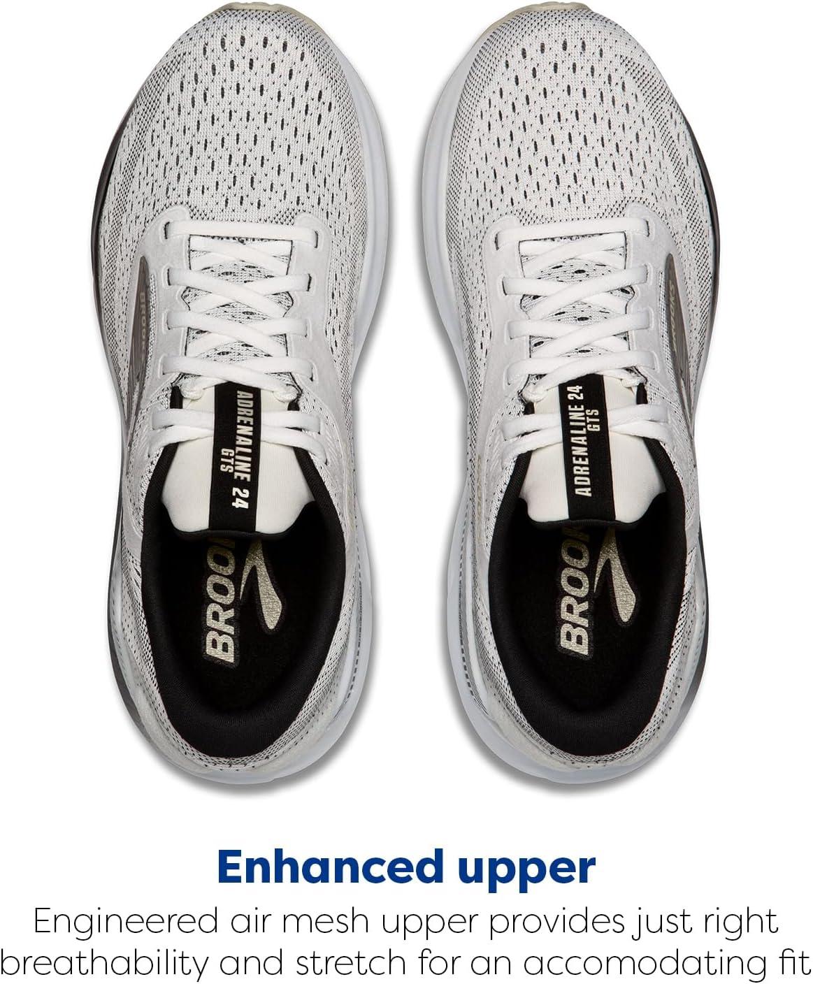 imageBrooks Womens Adrenaline GTS 24 Supportive Running ShoeWhiteBlackPelican