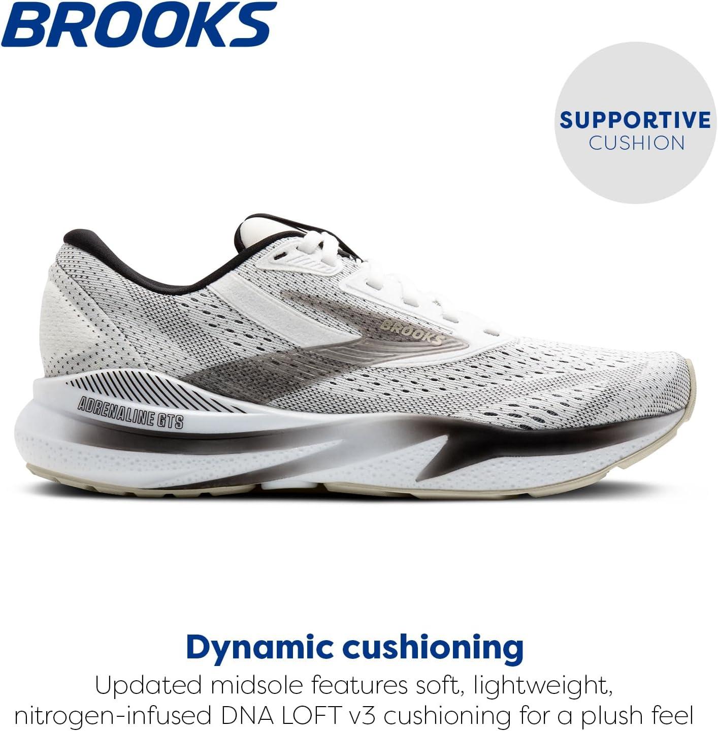 imageBrooks Womens Adrenaline GTS 24 Supportive Running ShoeWhiteBlackPelican
