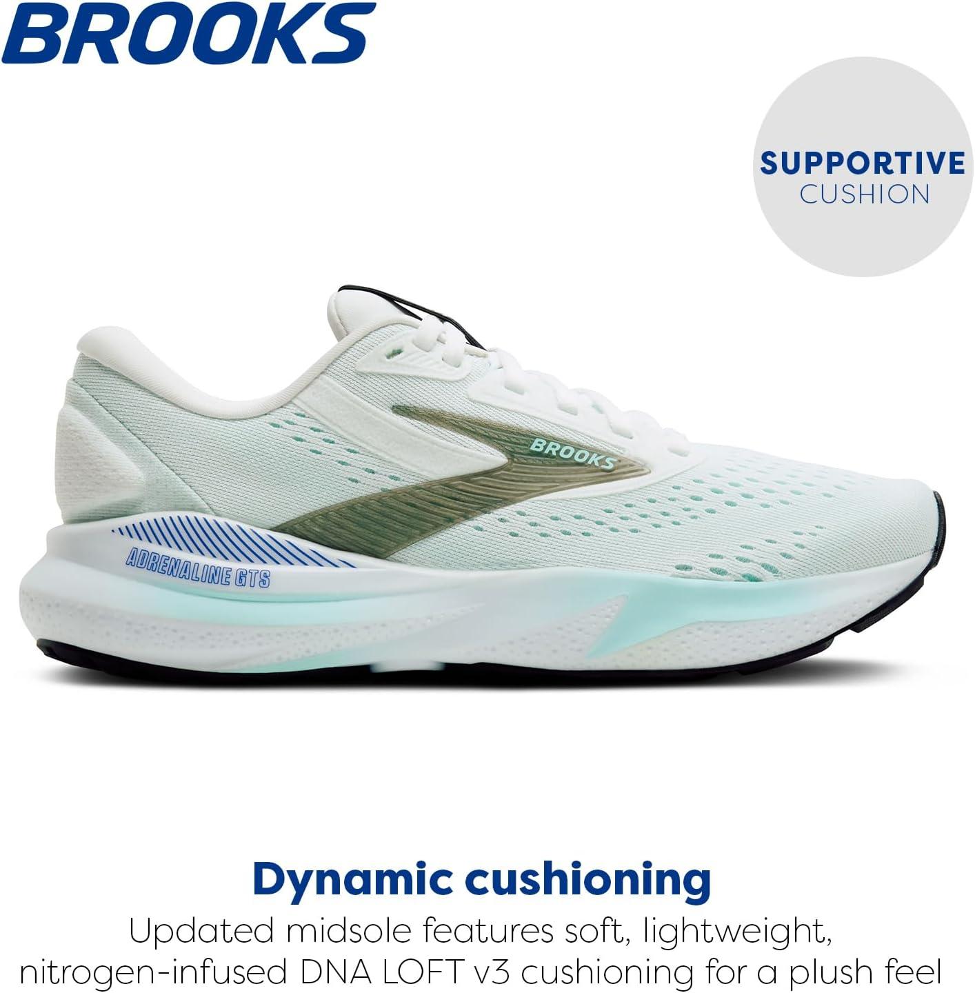 imageBrooks Womens Adrenaline GTS 24 Supportive Running ShoeWhiteLimpet ShellAmparo