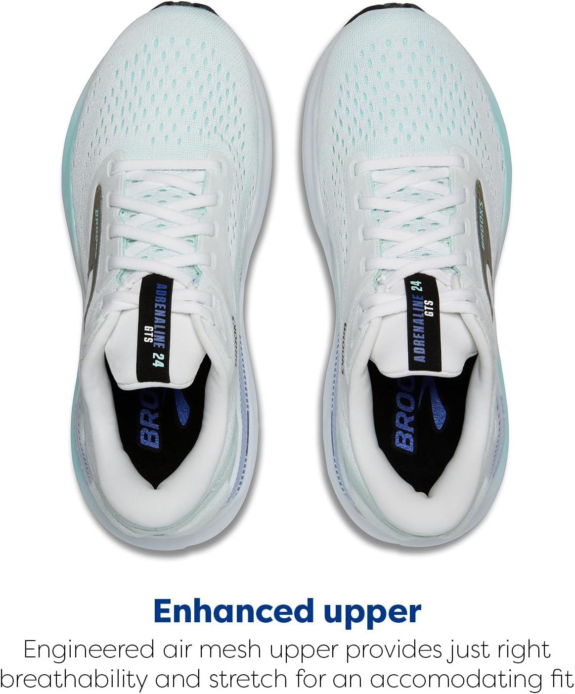 imageBrooks Womens Adrenaline GTS 24 Supportive Running ShoeWhiteLimpet ShellAmparo