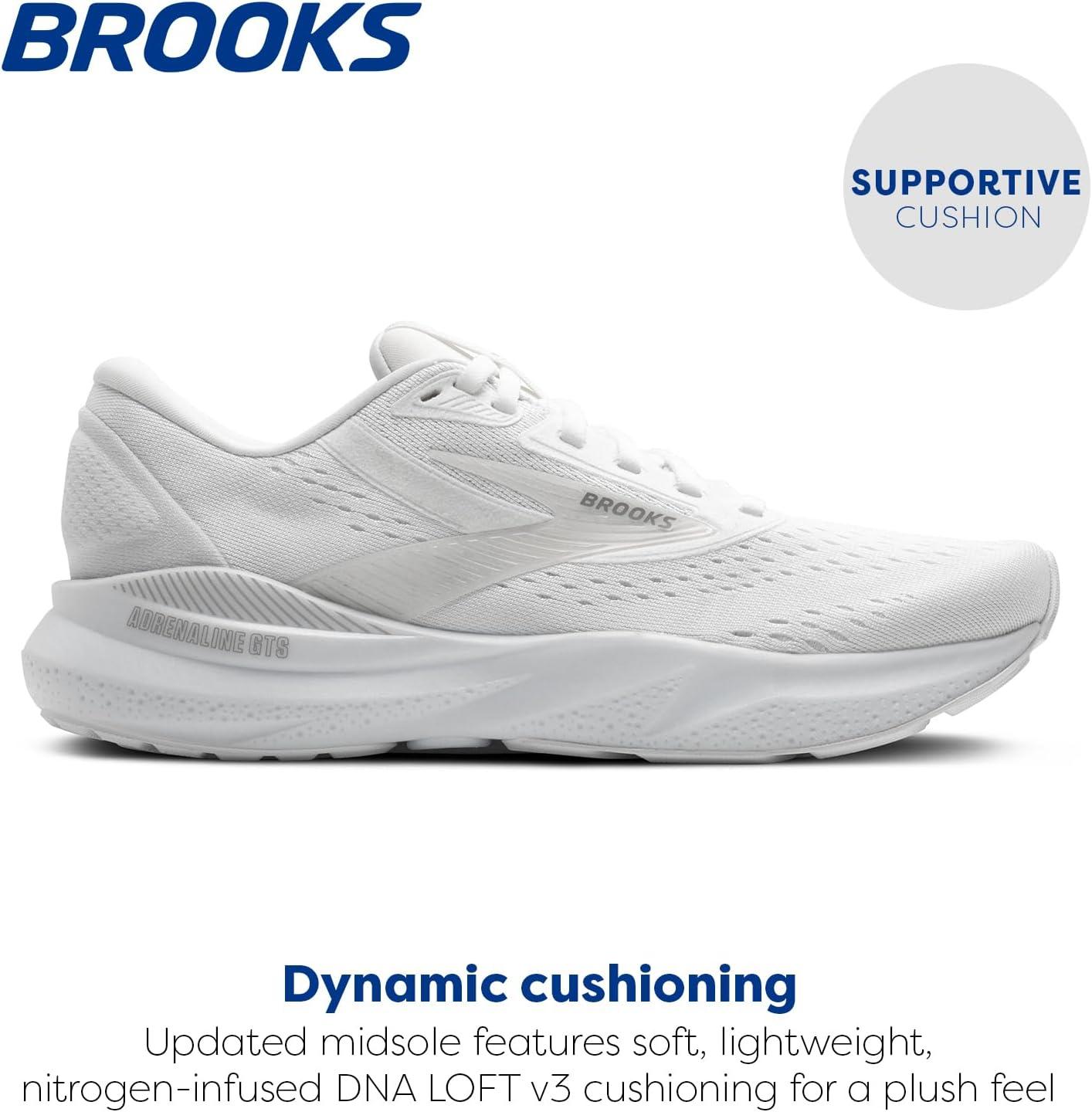 imageBrooks Womens Adrenaline GTS 24 Supportive Running ShoeWhiteOysterAlloy