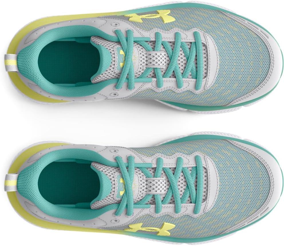 imageUnder Armour Girls Grade School Assert 10103 Halo GrayRadial TurquoiseSonic Yellow