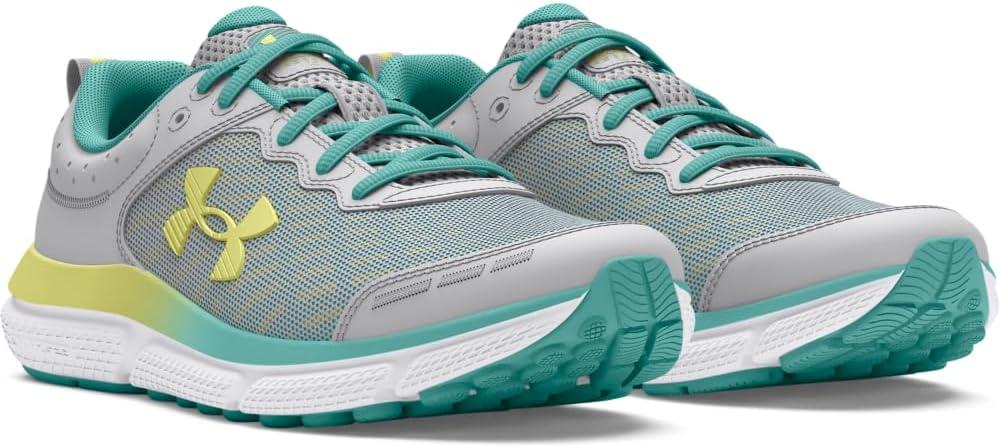 imageUnder Armour Girls Grade School Assert 10103 Halo GrayRadial TurquoiseSonic Yellow