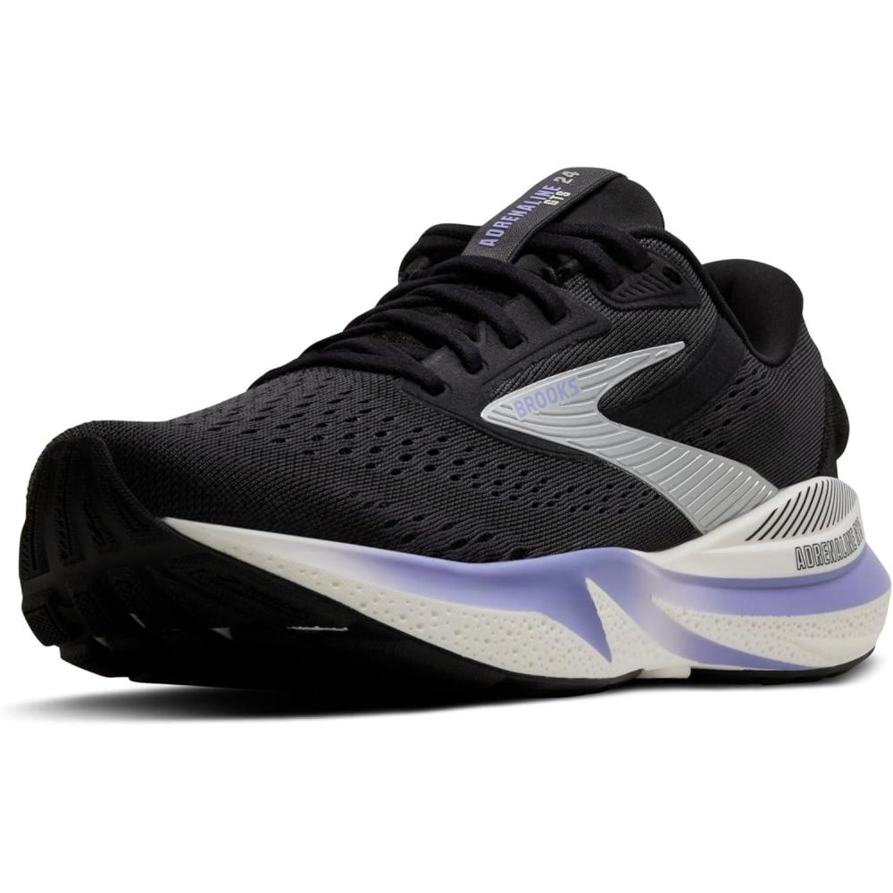 imageBrooks Womens Adrenaline GTS 24 Supportive Running ShoeEbonyBlue HeronSilver