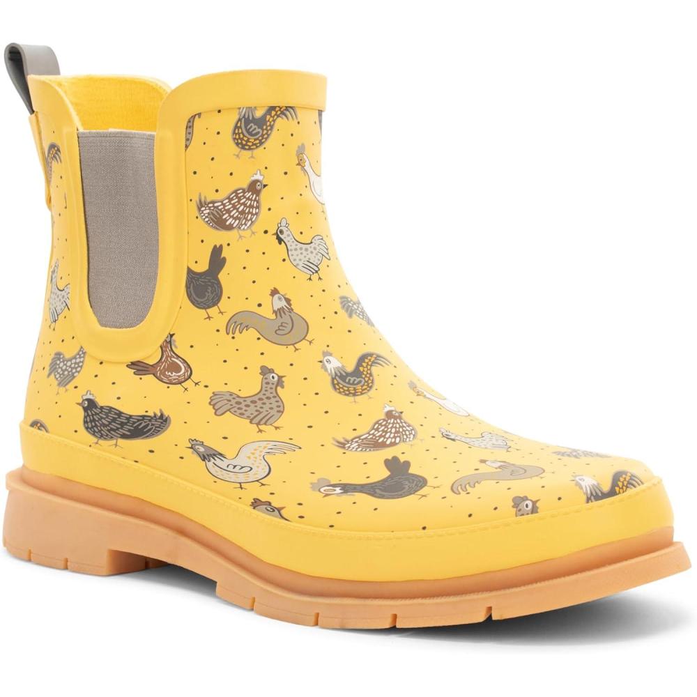 imageWestern Chief Womens Waterproof Chelsea Ankle Rain Boot with Elastic Gore and Rubber Lug Outsole Stylish and Functional for Rainy DaysHen Frenzy