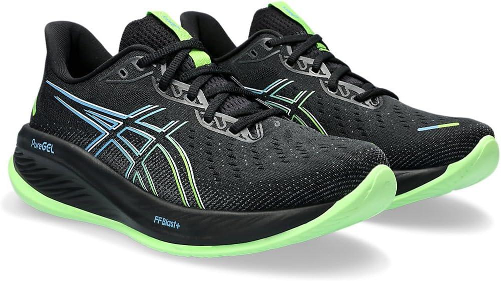imageASICS Mens GelCumulus 26 Running ShoeBlack Electric Lime