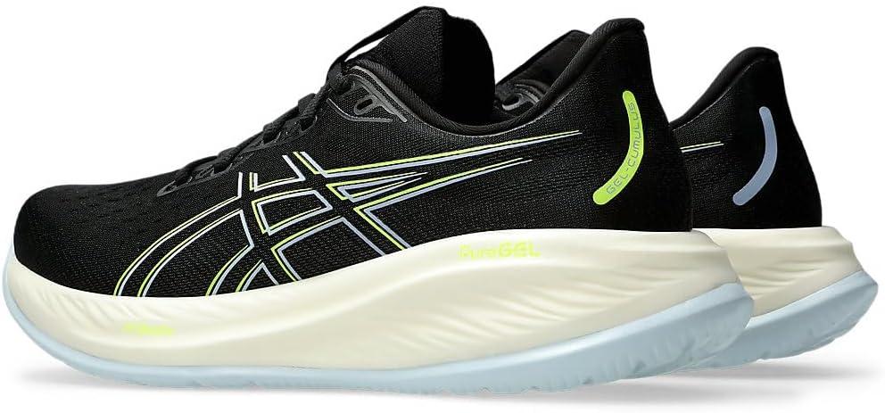 imageASICS Mens GelCumulus 26 Running ShoeBlack Safety Yellow