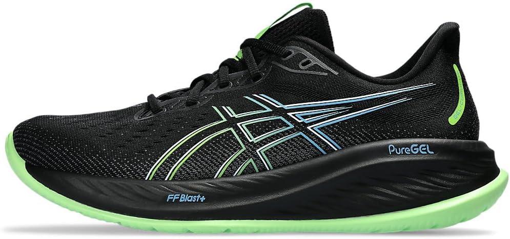 imageASICS Mens GelCumulus 26 Running ShoeBlackElectric Lime