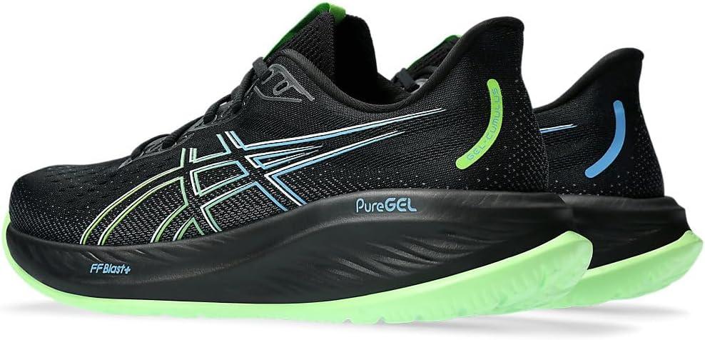 imageASICS Mens GelCumulus 26 Running ShoeBlackElectric Lime