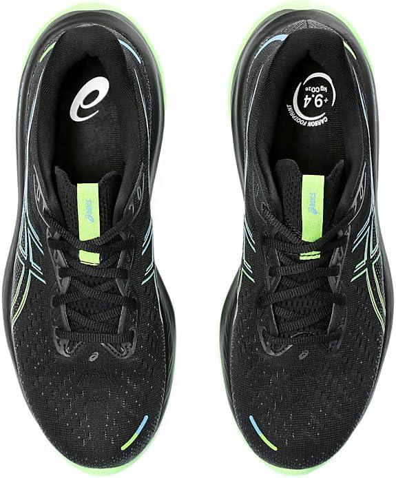 imageASICS Mens GelCumulus 26 Running ShoeBlackElectric Lime