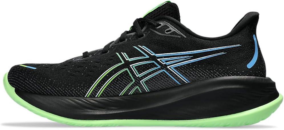 imageASICS Mens GelCumulus 26 Running ShoeBlackElectric Lime