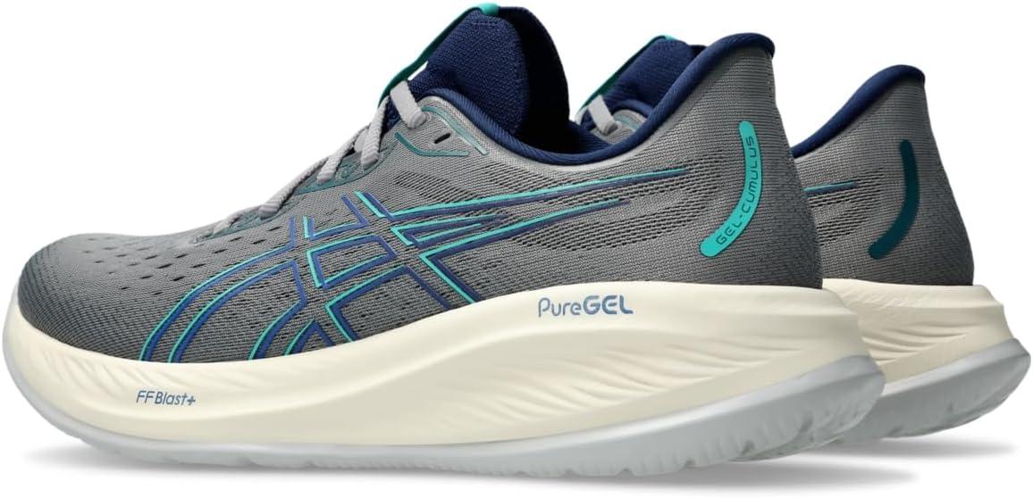 imageASICS Mens GelCumulus 26 Running ShoeClay GreyIllusion Blue