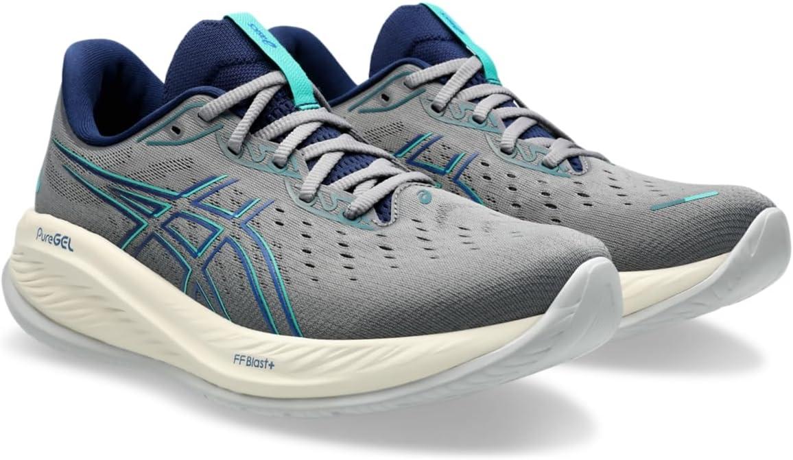 imageASICS Mens GelCumulus 26 Running ShoeClay GreyIllusion Blue