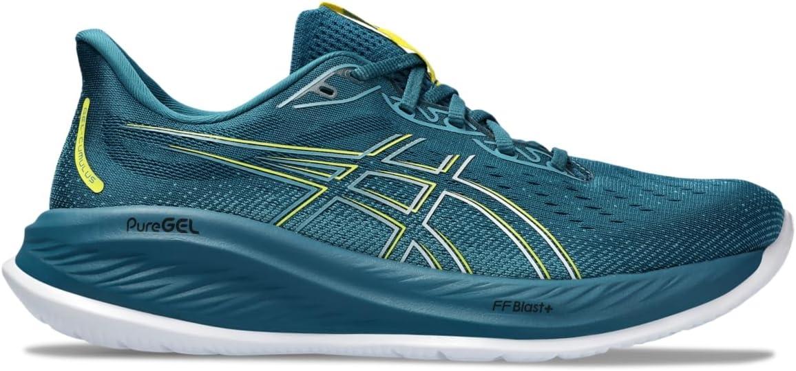imageASICS Mens GelCumulus 26 Running ShoeEvening Teal Bright Yellow