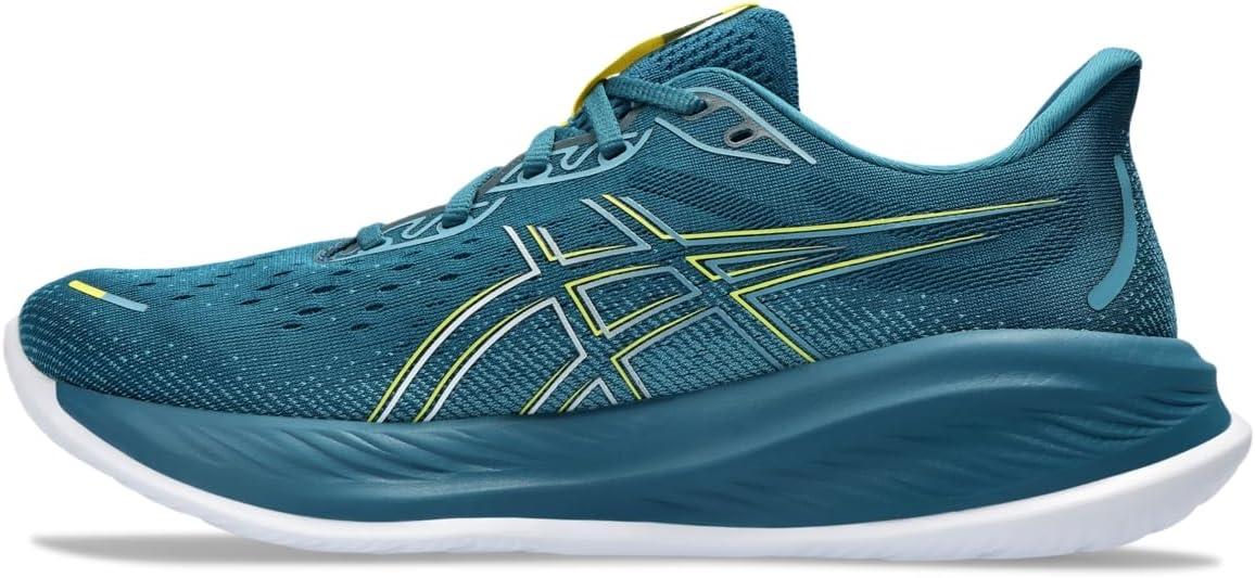 imageASICS Mens GelCumulus 26 Running ShoeEvening TealBright Yellow