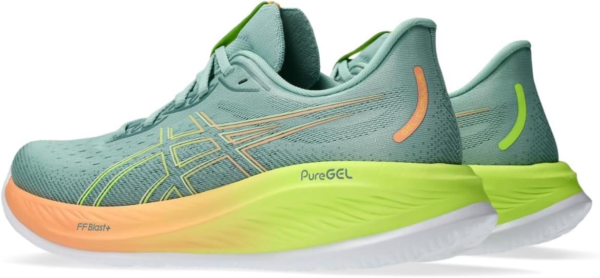 imageASICS Mens GelCumulus 26 Running ShoeLight CeladonSafety Yellow