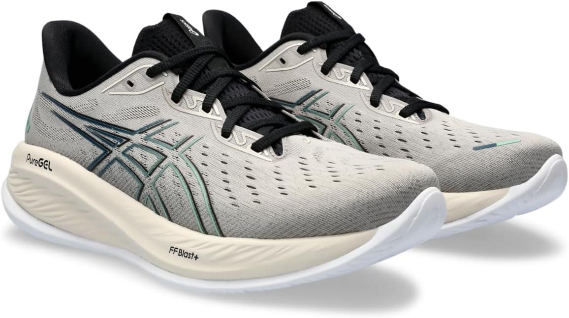 imageASICS Mens GelCumulus 26 Running ShoeMoonrockDark Mint