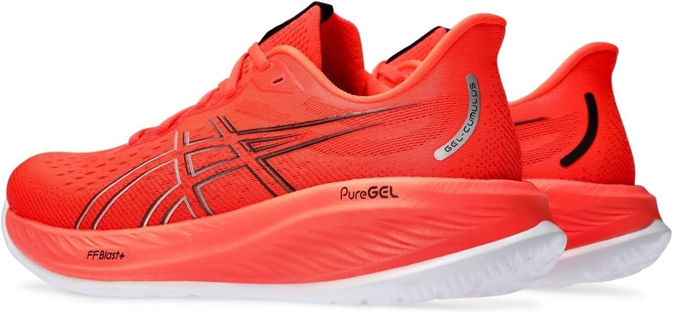 imageASICS Mens GelCumulus 26 Running ShoeSunrise Red White