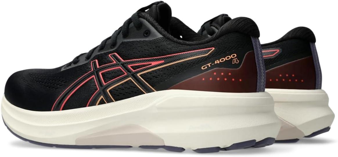 imageASICS Womens GT4000 4 Running ShoesBlackCoral Reef