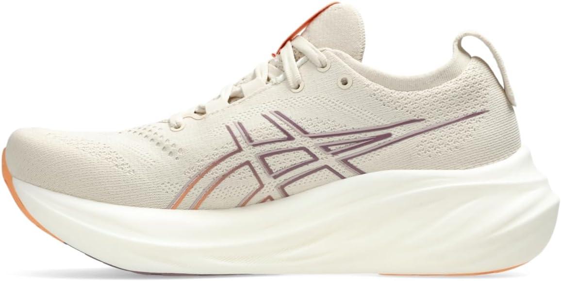 imageASICS Womens GelNimbus 26 Running ShoeOatmealFaded Orange