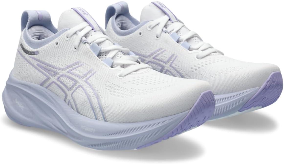 imageASICS Womens GelNimbus 26 Running ShoeWhiteFresh Air