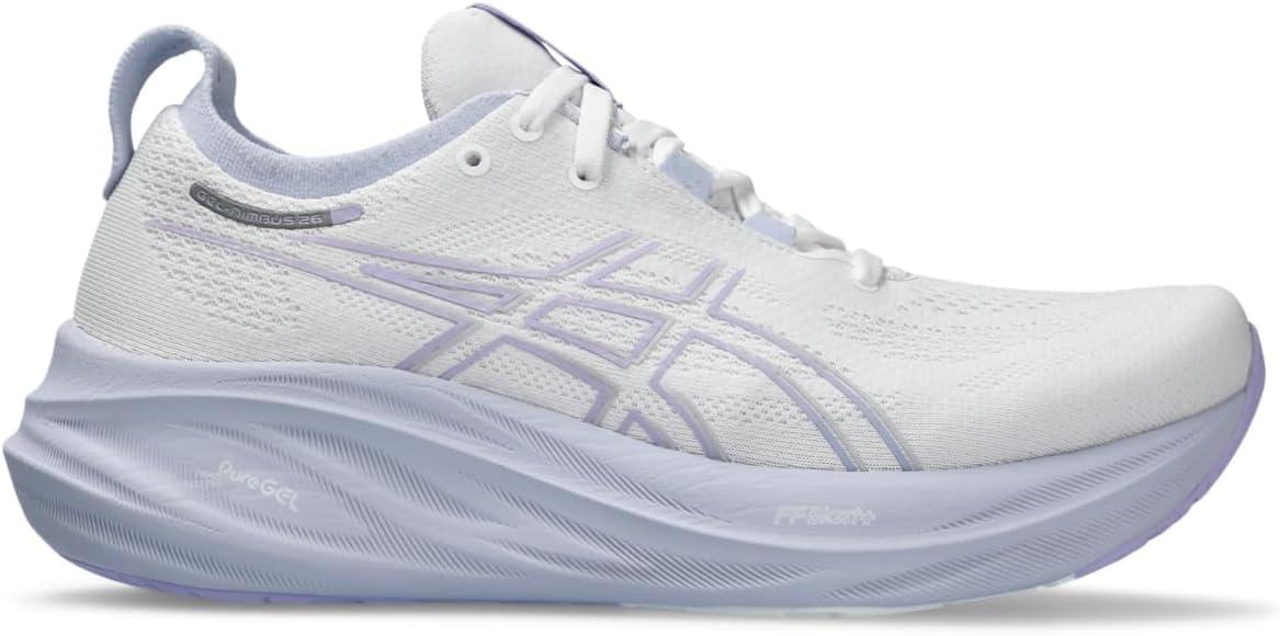 imageASICS Womens GelNimbus 26 Running ShoeWhiteFresh Air