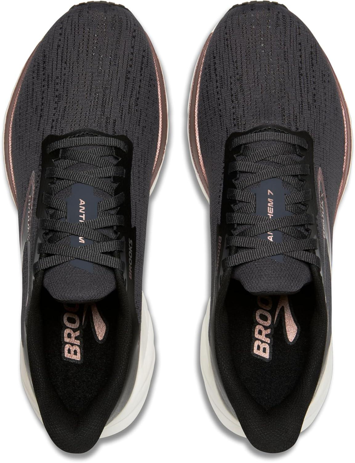 imageBrooks Womens Anthem 7 Neutral Running ShoeBlackGreyRose Gold