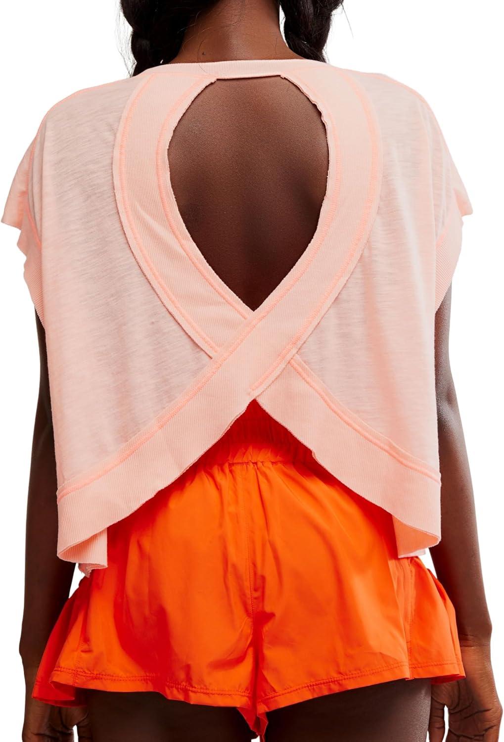 imageFree People Womens My Time TeePastel Peach Combo