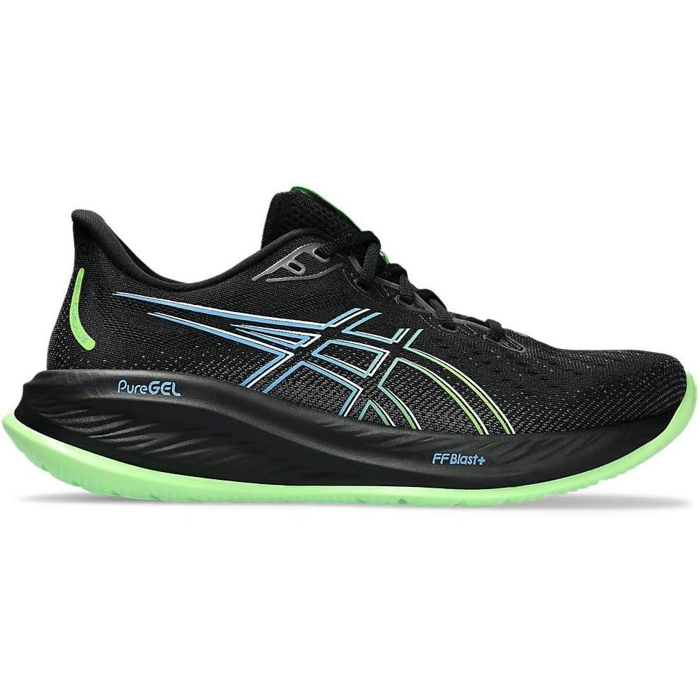 imageASICS Mens GelCumulus 26 Running ShoeBlackElectric Lime