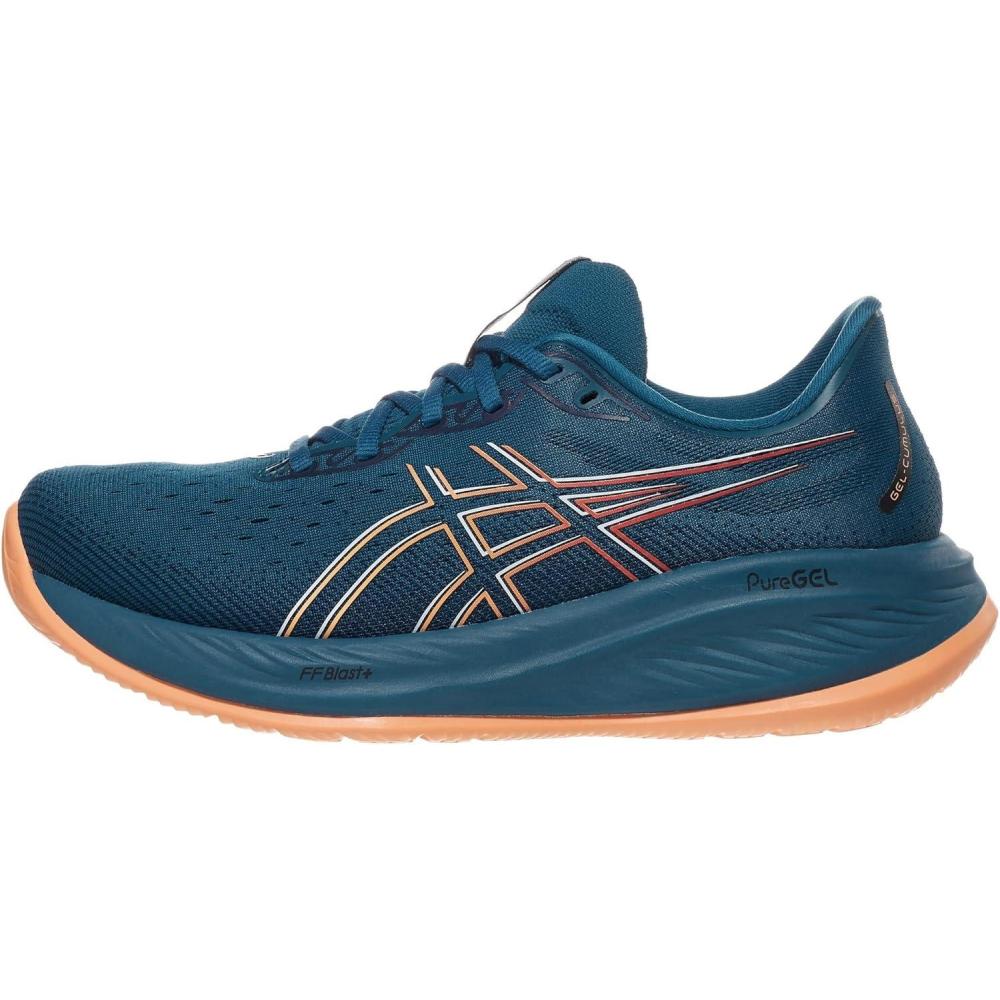 imageASICS Mens GelCumulus 26 Running ShoeRich NavyFaded Orange