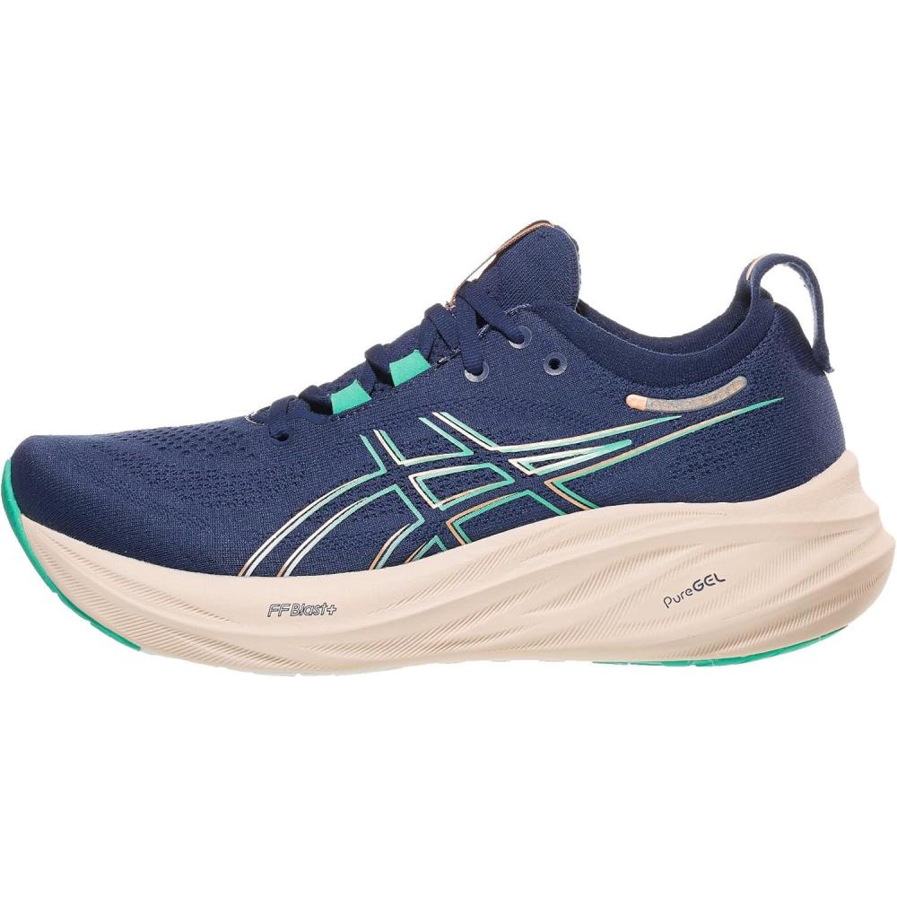 imageASICS Womens GelNimbus 26 Running ShoeBlue ExpanseAurora Green