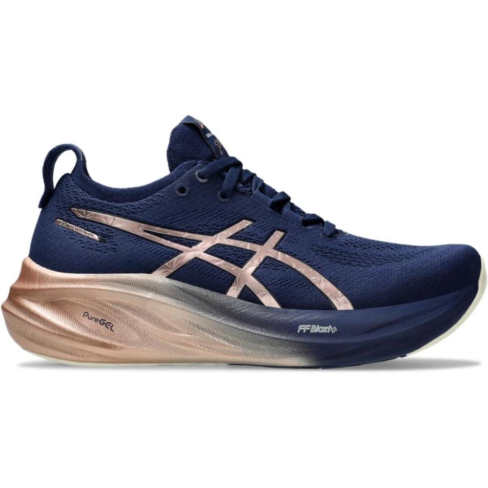 imageASICS Womens GelNimbus 26 Running ShoeBlue ExpanseRose Gold