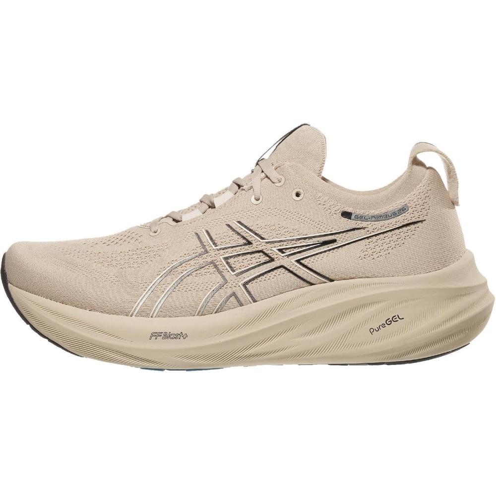 imageASICS Womens GelNimbus 26 Running ShoeFeather GreyBlack