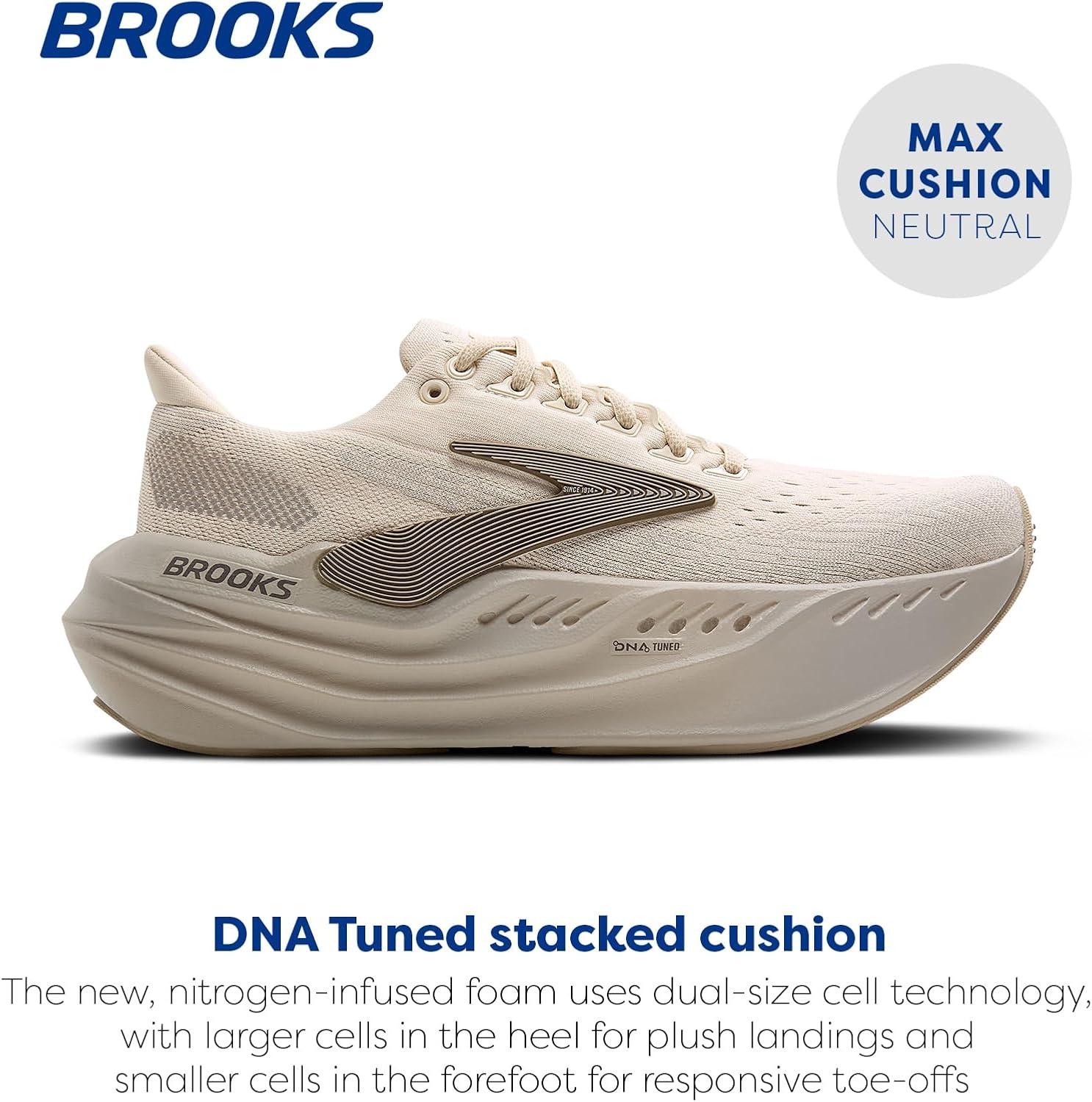 image:imageBrooks Womens Glycerin Max Neutral Running ampamp Walking ShoeAlmond Peach London Fog White