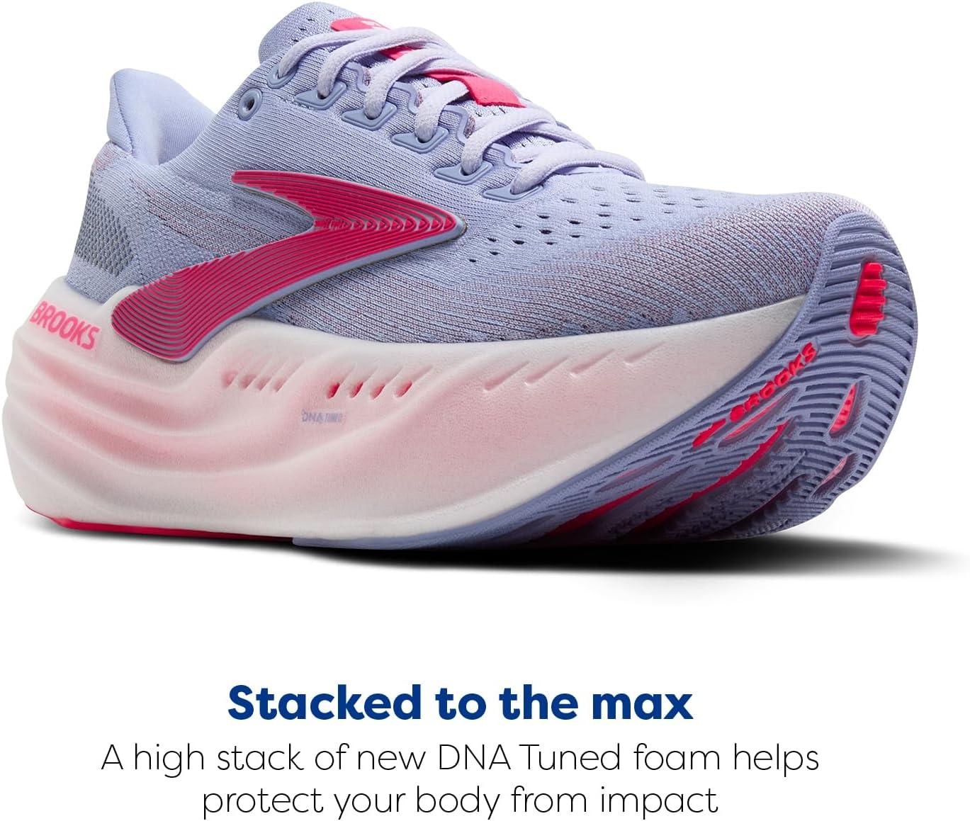 image:imageBrooks Womens Glycerin Max Neutral Running ampamp Walking ShoeBlue Heron Diva Pink White
