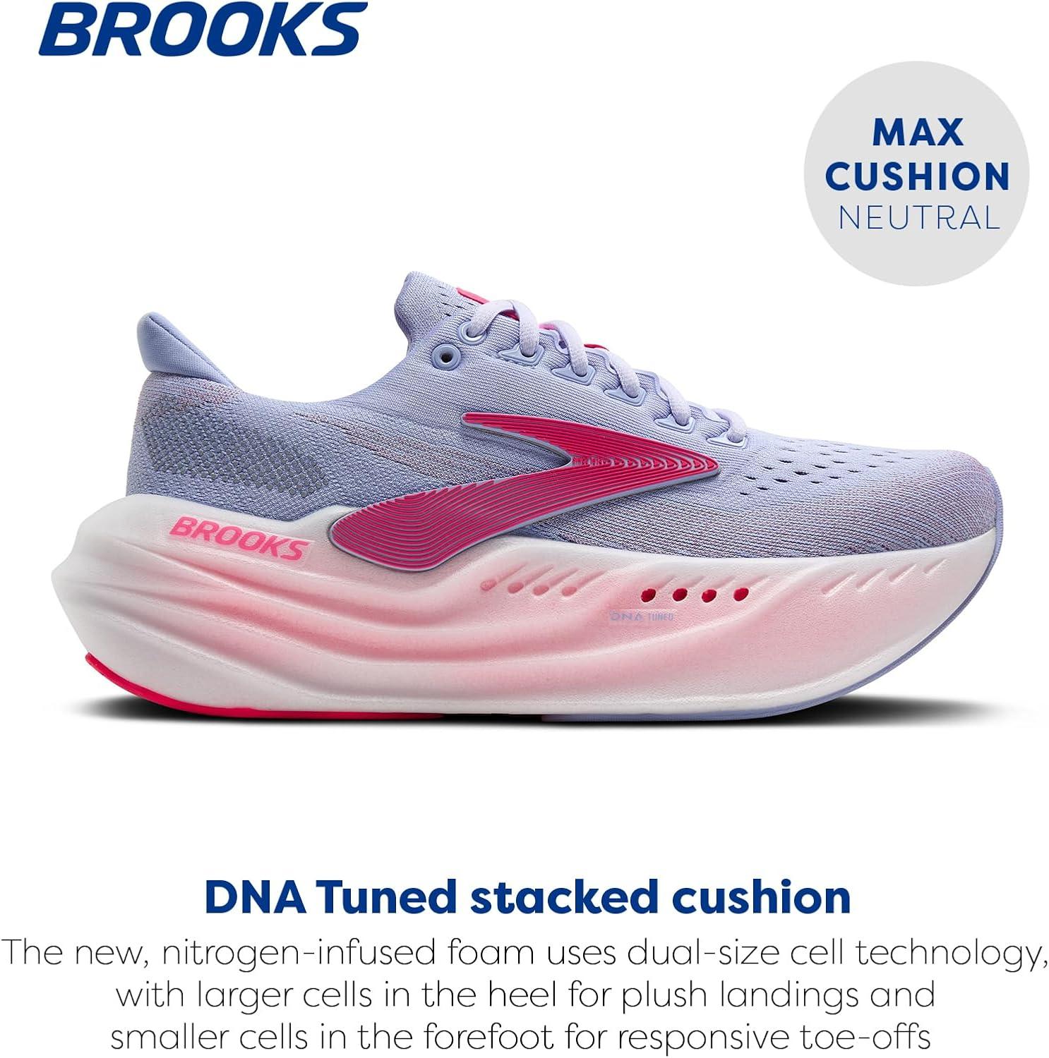 image:imageBrooks Womens Glycerin Max Neutral Running ampamp Walking ShoeBlue Heron Diva Pink White