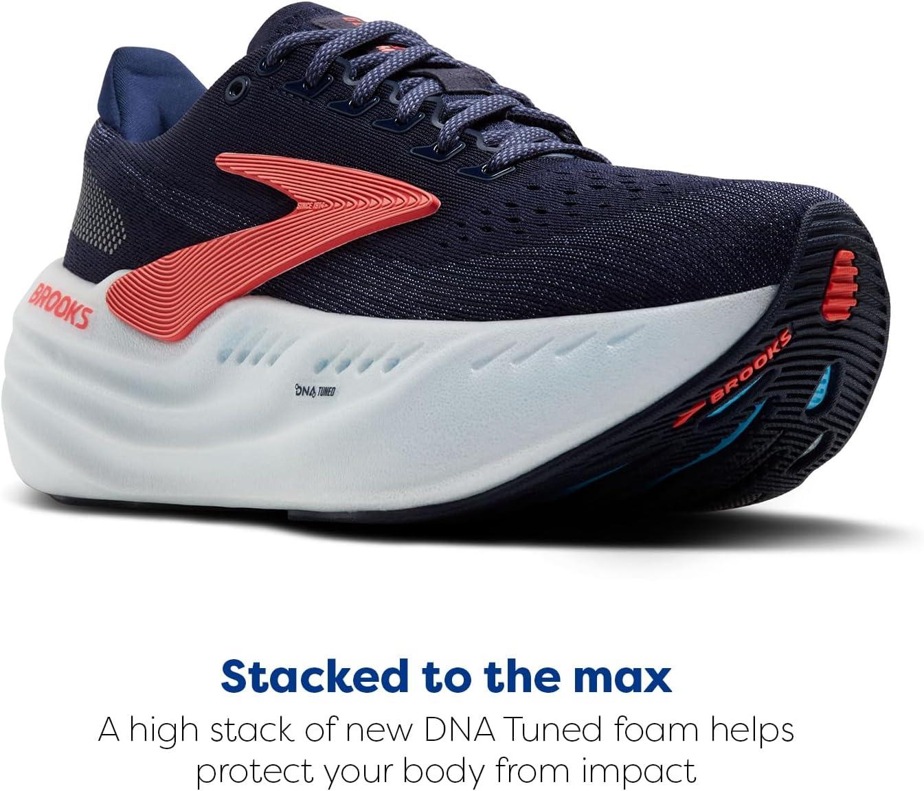 image:imageBrooks Womens Glycerin Max Neutral Running ampamp Walking ShoePeacoat Blue Ribbon Hot Coral
