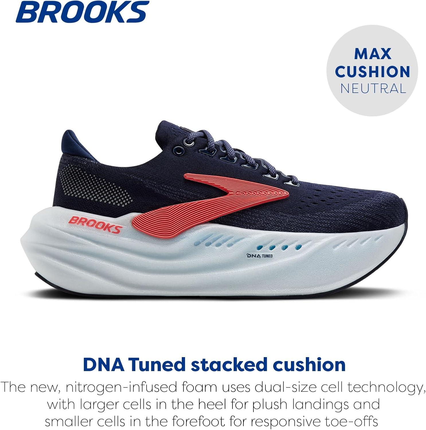 image:imageBrooks Womens Glycerin Max Neutral Running ampamp Walking ShoePeacoat Blue Ribbon Hot Coral