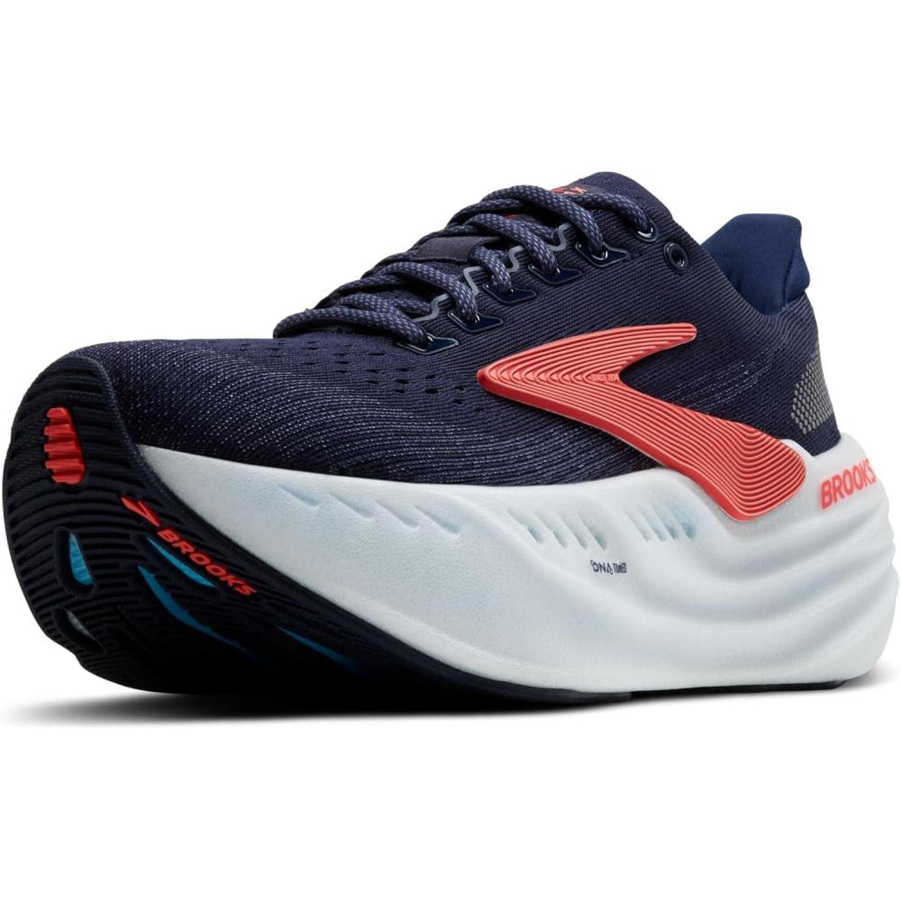 image:imageBrooks Womens Glycerin Max Neutral Running ampamp Walking ShoePeacoat Blue Ribbon Hot Coral