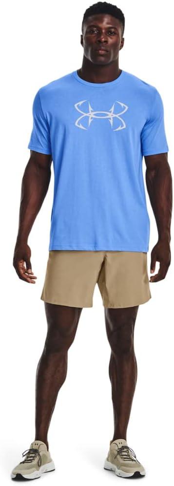 image:imageUnder Armour Mens Fish Hook Logo Tee477 Carolina Blue Halo Gray