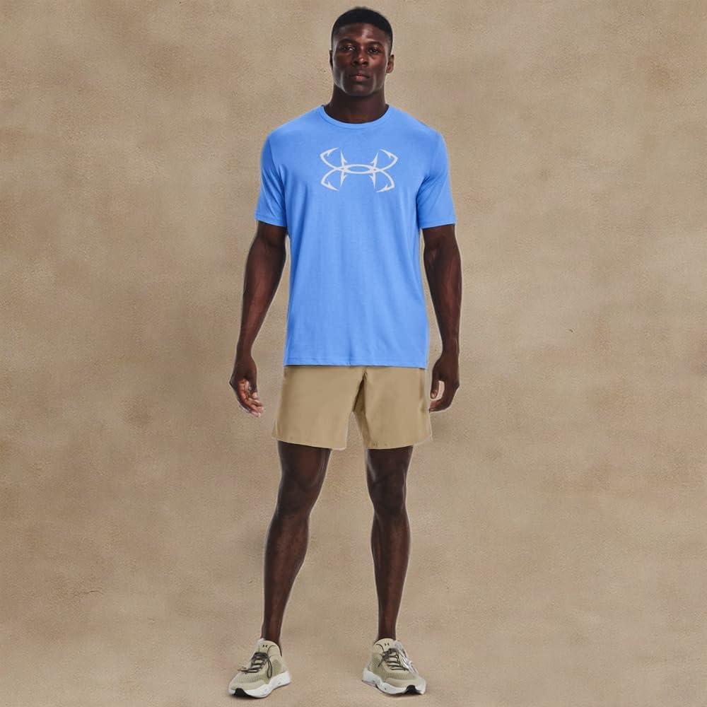 image:imageUnder Armour Mens Fish Hook Logo Tee477 Carolina Blue Halo Gray