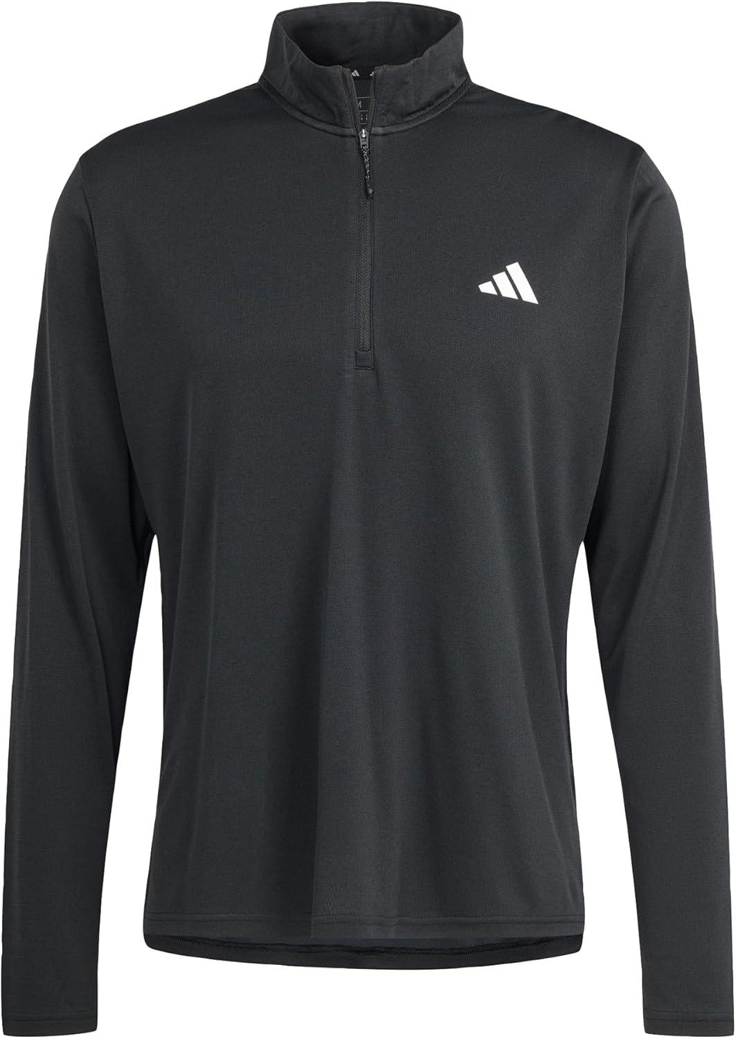 image:imageadidas Mens Train Essentials QuarterZip Long Sleeve TShirtBlack